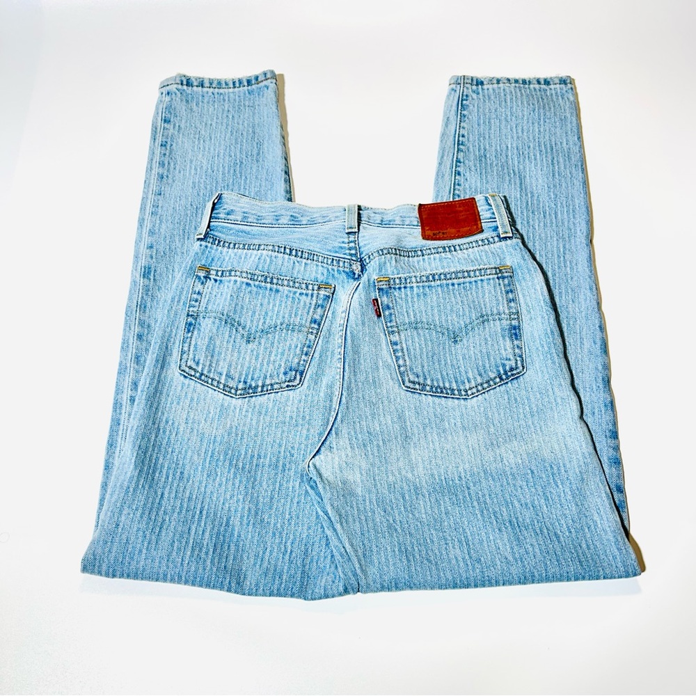 Levi's jeans 501 Buttonfly striped jeans skinny high rise premium women size 25